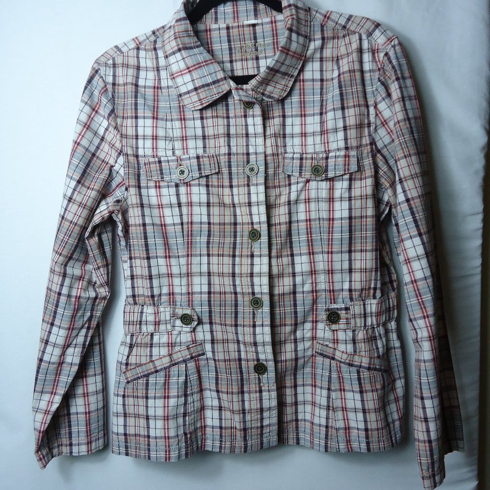 Riders Copper Plaid Elastic Waist Utility Jacket